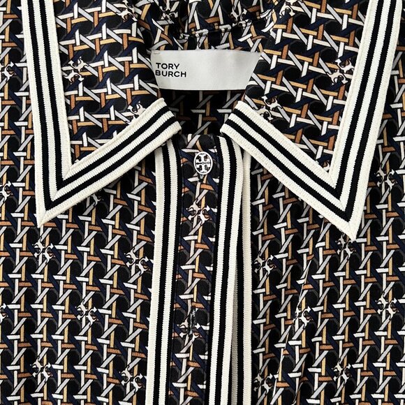 Tory Burch Basketweave Knit Shirtdress Size 10 - Picture 7 of 8